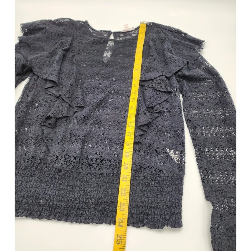 MELROSE‎ AND MARKET NAVY BLUE SWEATER SIZE S WOMENS LACY TOP